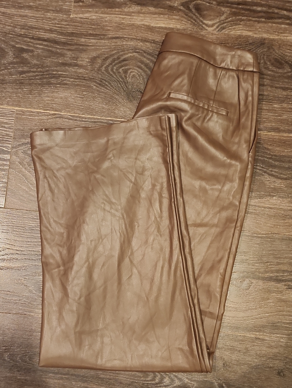 ❤️ NWOT! EXPRESS HIGH RISE PLEATED WIDE LEG VEGAN LEATHER PANTS/ TROUSERS, 8 (29 - Picture 9 of 9